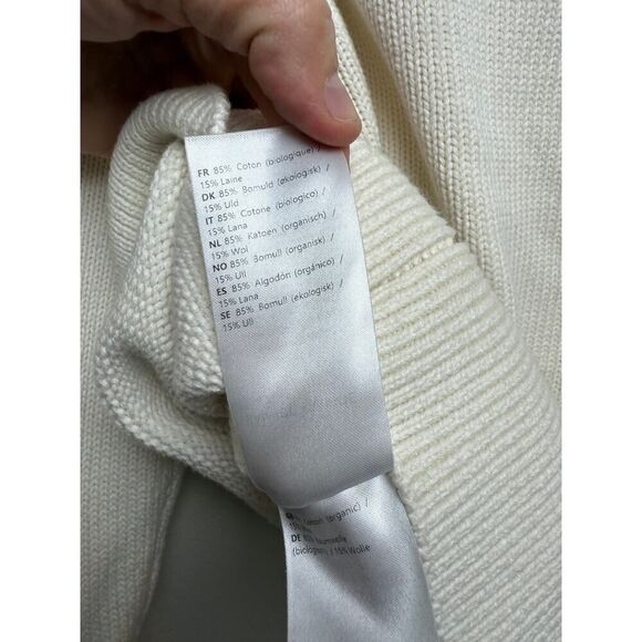 SAMSØE SAMSØE Hailey Polo Sweater – Antique White Knit Top, Women’s Size M - Picture 10 of 10